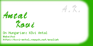 antal kovi business card